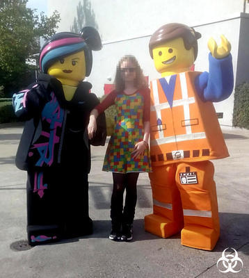 Mit Wyldstyle und Emmet, den beiden Stars des Lego-Movies.